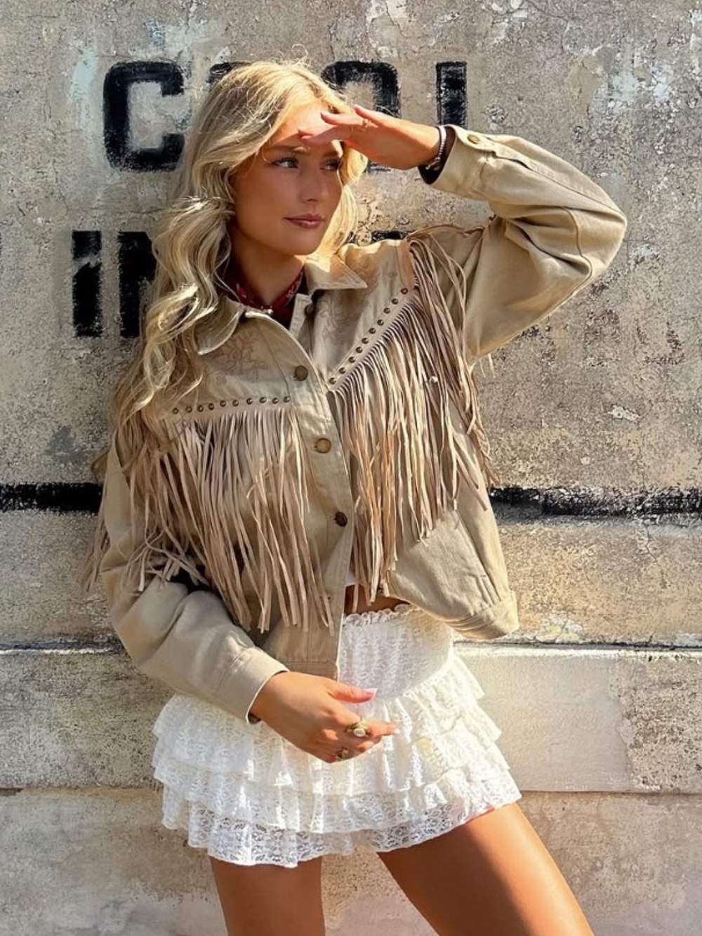 Vestique fringe jacket
